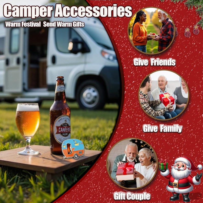 Haigoo Bottle Opener Magnetic with Fridge Magnets Sticker,RV Camper Bottles Opener Caravan Bottle Beer Opener Unique Beer Gift Idea for Camper Lovers Cool Gadgets Outdoor Picnic Home Using - Image 2